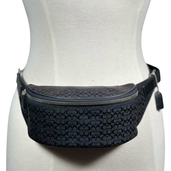 Coach Handbags - COACH Vintage Signature Jacquard Monogram Canvas Belt Bag / Waist Pack